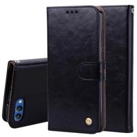 Zakelijke stijl olie Wax textuur horizontale Flip lederen Case voor Huawei Honor 10 met houder & kaartsleuven & Wallet(Black) - thumbnail