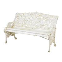 Gietijzeren tuinbankje wit - thumbnail