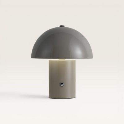 LED Tafellamp Civaro taupe - Taupekleurige, oplaadbare paddenstoel lamp voor binnen, met geïntegreerde dimmer