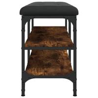 Schoenenbank 82x32x47 cm bewerkt hout gerookt eikenkleurig - thumbnail