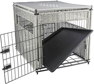 TRIXIE BENCH HOMEKENNEL POLYROTAN LICHTGRIJS 58X77X60 CM
