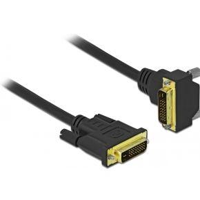 Delock 85895 DVI-kabel 24+1 male naar 24+1 male haaks 3 m