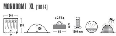 HIGH PEAK 4-persoons tent Monodome XL (Blauw)