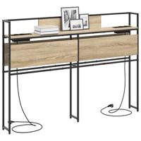 Opberghoofdbord met plank Sonoma eiken 150 cm Bewerkt hout - thumbnail