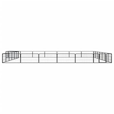 Hondenkennel 28 panelen 100x50 cm gepoedercoat staal zwart