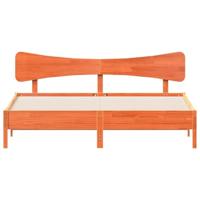 Bedframe zonder matras massief grenenhout wasbruin 200x200 cm - thumbnail