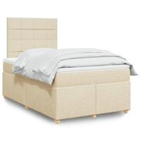 Boxspring met matras stof crèmekleurig 120x200 cm - thumbnail
