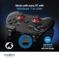 Gamepad | Draadloos | Batterij Gevoed | PC | Aantal knoppen: 11 | Kabellengte: 1.00 m | Zwart - thumbnail