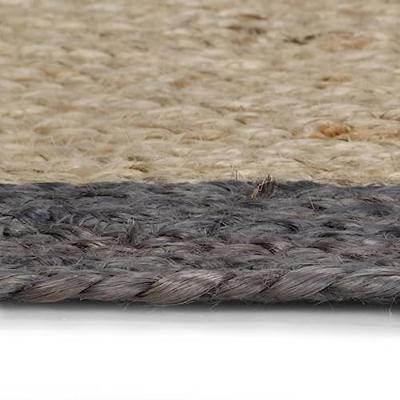 VidaXL Vloerkleed handgemaakt met donkergrijze rand 150 cm jute