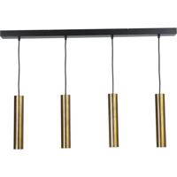 Masterlight Zwarte eetkamer hanglampRun 4-lichts cilinders goud - 2381-05-10-100-4 - thumbnail
