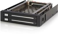 StarTech.com SATA wissellijst 3,5 inch zonder bandjes, mobiele harde schijf, opslagrek voor 2 x 6,4 cm (2,5 inch) hot-swap HDD in zwart - thumbnail