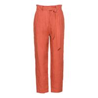 Linnen 7/8-broek in paperbag-style met bindceintuur, klei 42 - thumbnail