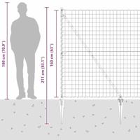 VidaXL Hek met paal grijs 1,6 x 10 m staal en pvc - thumbnail
