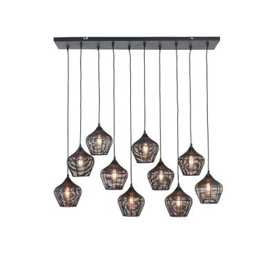 Light & Living Hanglamp 'Alvaro' 10-Lamps, kleur Mat Zwart