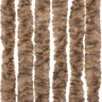 Vliegengordijn 100x220 cm chenille beige en donkerbruin - thumbnail