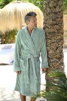 Zachte uniseks badjas zwart - thumbnail