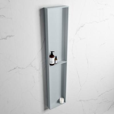 MONDIAZ EASY Nis 89,5x29,5cm in solid surface kleur Clay | Clay. 2 vakken geschikt voor in- of opbouw