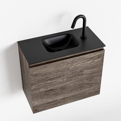 MONDIAZ OLAN 60cm toiletmeubel dark brown. LEX wastafel urban midden 1 kraangat MONDIAZ OLAN 60cm toiletmeubel dark brown. LEX wastafel urban midden 1 kraangat