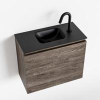 MONDIAZ OLAN 60cm toiletmeubel dark brown. LEX wastafel urban midden 1 kraangat - thumbnail