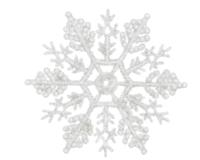 Sneeuwvlok plastic glitter 10 cm wit 12st Kerst Decoris - Decoris - thumbnail