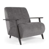 Kave Home Fauteuil 'Meghan' Chenille, kleur Donkergrijs - thumbnail