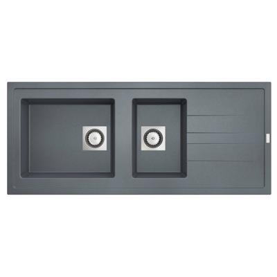 Inbouw Spoelbak Uitstortgootsteen Van Marcke Go Molto 117x50 cm Polyester Grijs Go by Van Marcke