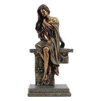 Decoratieve figuren DKD Home Decor 17 x 11 x 32,50 cm Vrouw Koper - thumbnail