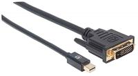 Manhattan 152150 Mini DisplayPort 1.2a naar DVI-kabel zwart - thumbnail