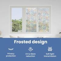 VidaXL Raamfolies 3 st mat 3d regenboogpatroon pvc - thumbnail