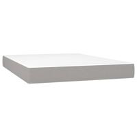 Boxspring met matras stof lichtgrijs 140x190 cm - thumbnail