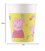 Gele Peppa Pig Feestbekers (8st) - thumbnail