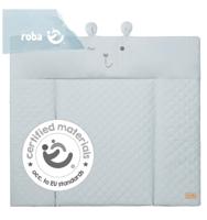 Verschoonmatje - ROBA - Benny Bear gezicht - 85 x 75 cm - Lichtblauw - thumbnail