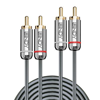 LINDY 35349 RCA Audio Aansluitkabel [2x Cinch-stekker - 2x Cinch-stekker] 10 m Antraciet