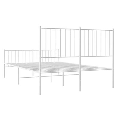 Bedframe met hoofd- en voeteneinde metaal wit 120x200 cm - thumbnail