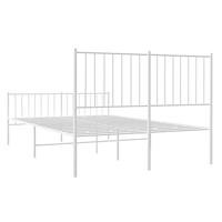 Bedframe met hoofd- en voeteneinde metaal wit 120x200 cm - thumbnail