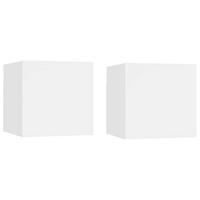 VidaXL Tv-wandmeubelen 2 st 30,5x30x30 cm wit - thumbnail