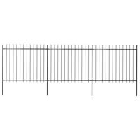 Tuinhek met speerpunt staal 537x150 cm zwart - thumbnail