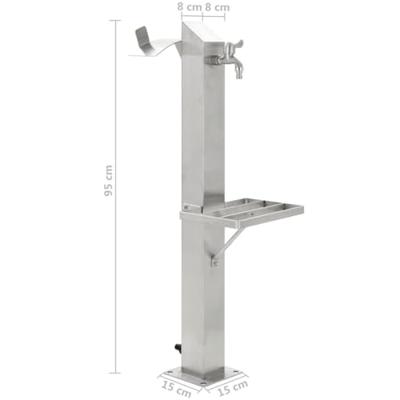 VidaXL Tuinwaterkolom vierkant 95 cm roestvrij staal