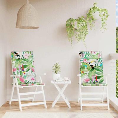 Stoelkussens 2 st hoge rug oxford stof meerkleurig Stoelkussens 2 st hoge rug oxford stof meerkleurig