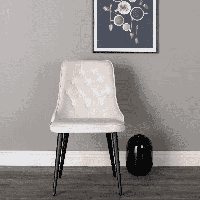 Nohr Eetkamerstoel 'Damar' Velvet, kleur Beige - thumbnail