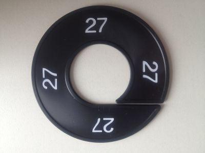 Maatring 9cm zwart/wit 27