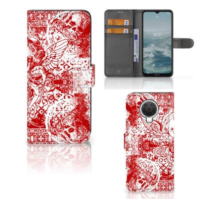 Telefoonhoesje met Naam Nokia G10 | G20 Angel Skull Rood Telefoonhoesje met Naam Nokia G10 | G20 Angel Skull Rood