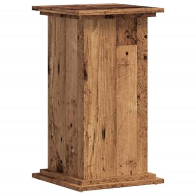 VidaXL Plantenstandaard 33x33x60 cm bewerkt hout oud houtkleurig - thumbnail