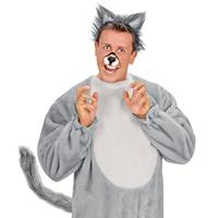 Staart wolf pluche grijs - thumbnail