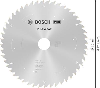 Bosch Accessories Bosch Power Tools 2608837723 Hardmetaal-cirkelzaagblad 216 x 30 mm Aantal tanden: 48 1 stuk(s)