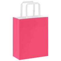 VidaXL Papieren zakken 50 st met hengsels 18x8x22 cm roze - thumbnail