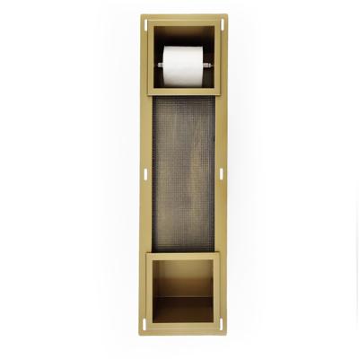 Inbouw Toiletrolhouder AQS met Reserve Rolhouder RVS Goud Aqua Splash Inbouw Toiletrolhouder AQS met Reserve Rolhouder RVS Goud Aqua Splash