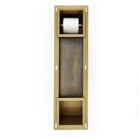 Inbouw Toiletrolhouder AQS met Reserve Rolhouder RVS Goud Aqua Splash - thumbnail