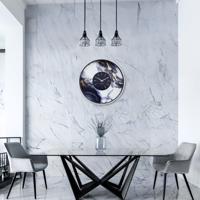 Grote wandklok 48 cm - geruisloos - aluminium - NeXtime 'Marble Duo' - thumbnail