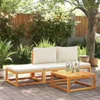 Tuinvoetenbank met kussen 65x65x29 massief acaciahout - thumbnail